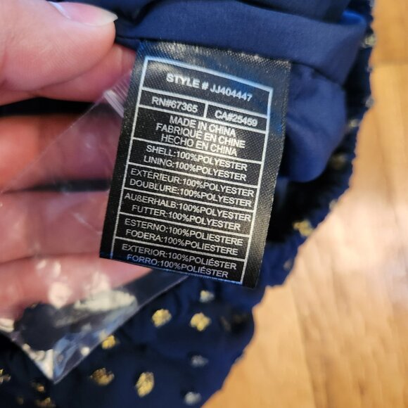 Jack by BB Dakota Blue Gold Dot Button Blouse XS Extra Small NWT - Picture 5 of 11